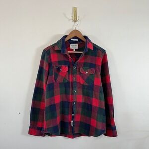 Heritage Waffle Knit Buffalo Plaid Utility Shirt Colorful Mens Medium Slim Fit